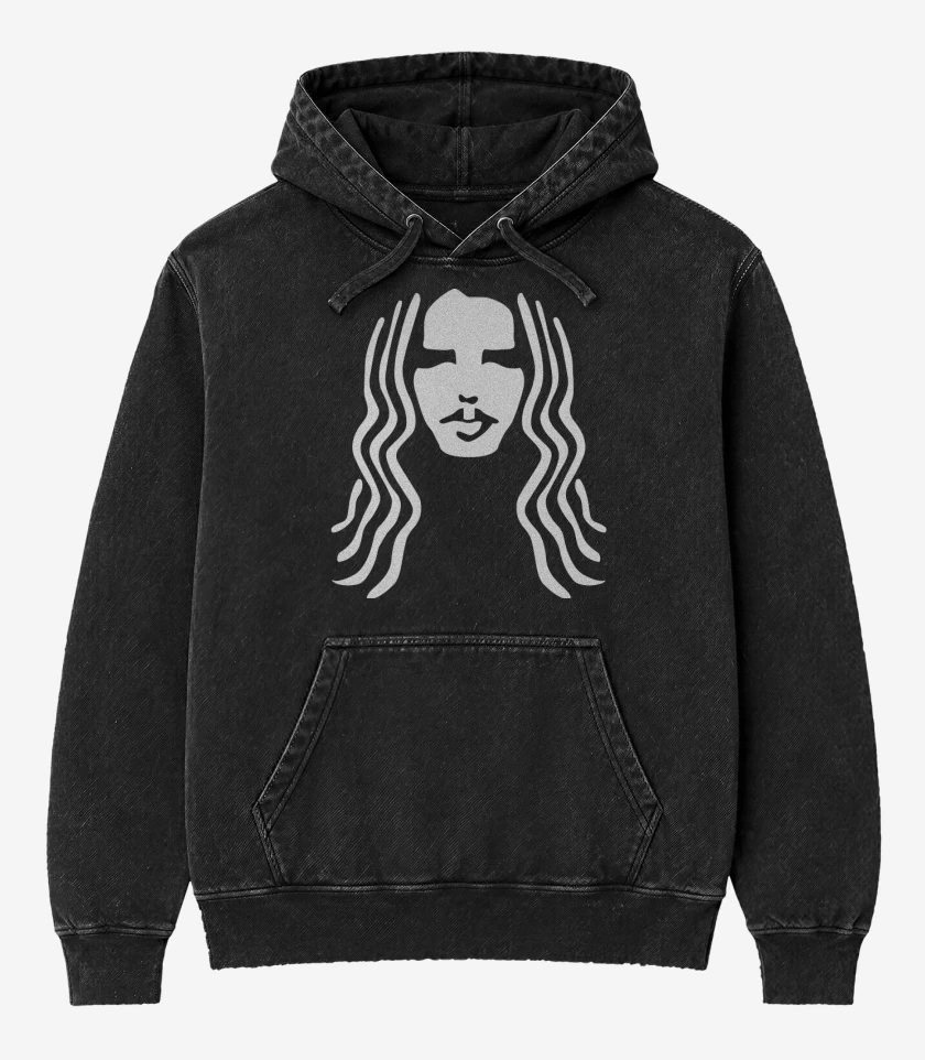 Poleron Canguro Acid Wash Negro de Chris Cornell 