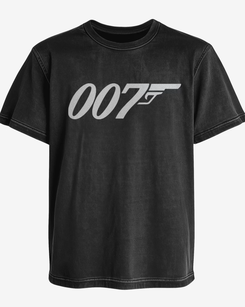 Polera desgastada Negro de 007