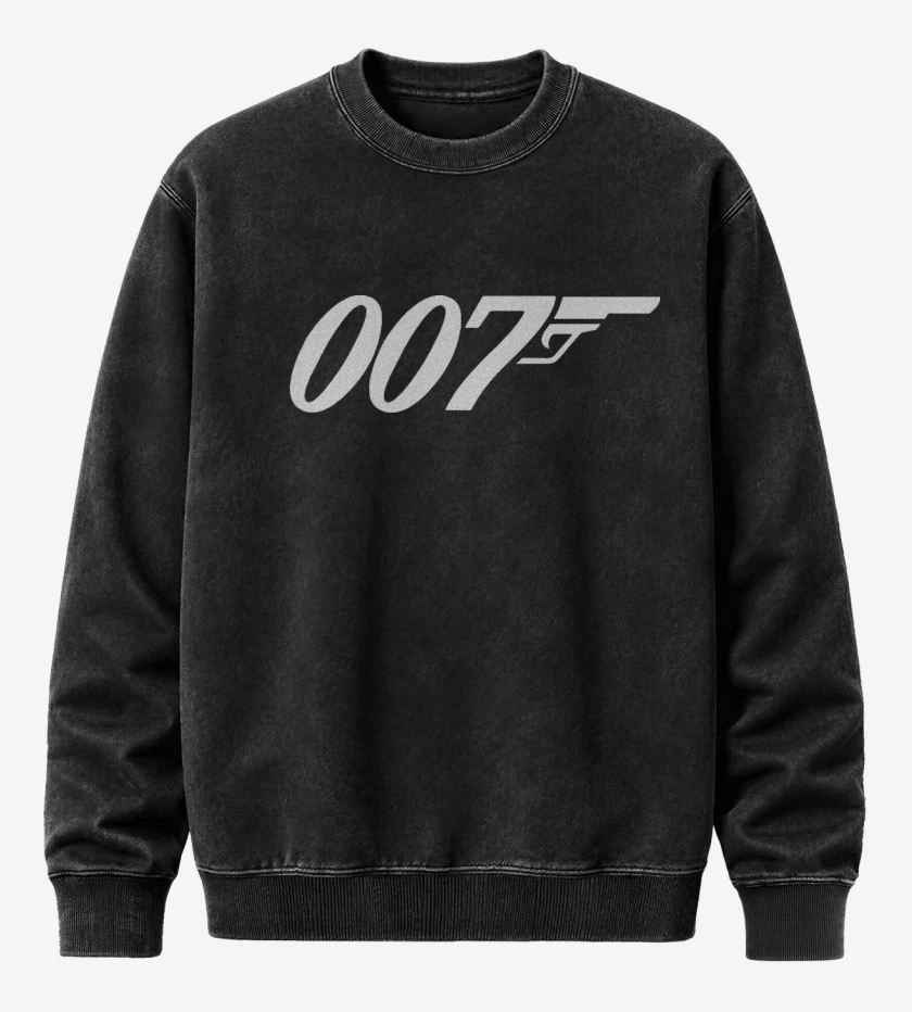 Poleron Polo Acid Wash Negro de 007