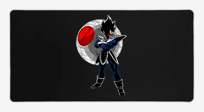 Mouse pad Gamer Negro de principe vegeta 