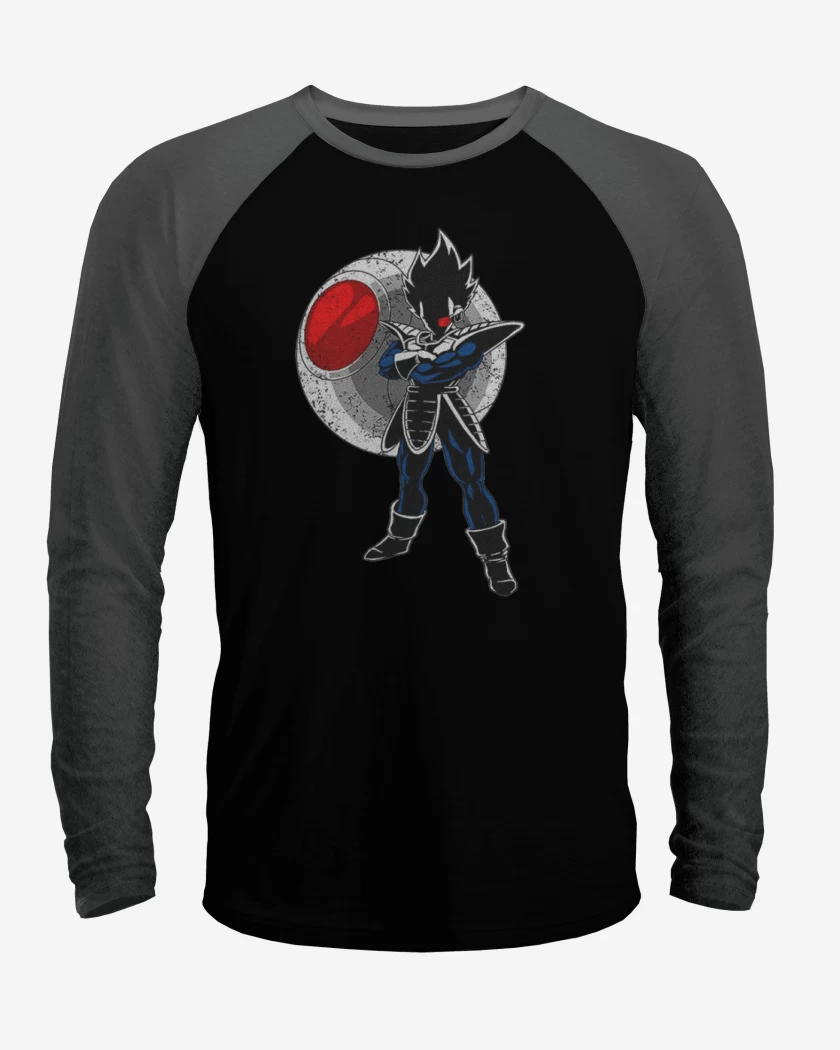 Polera Raglan Negro / Negro Heather de principe vegeta 
