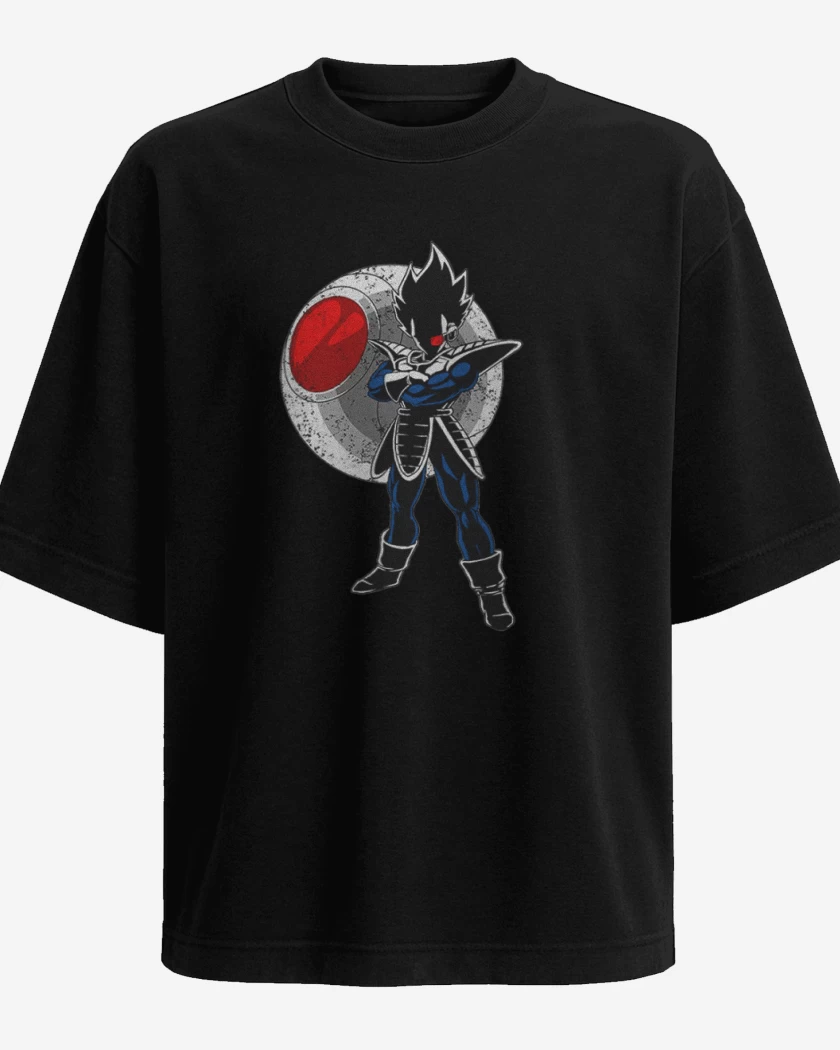 Polera Oversize Negro de principe vegeta 