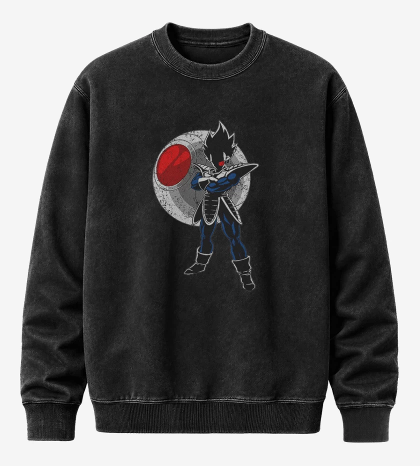 Poleron Polo Acid Wash Negro de principe vegeta 