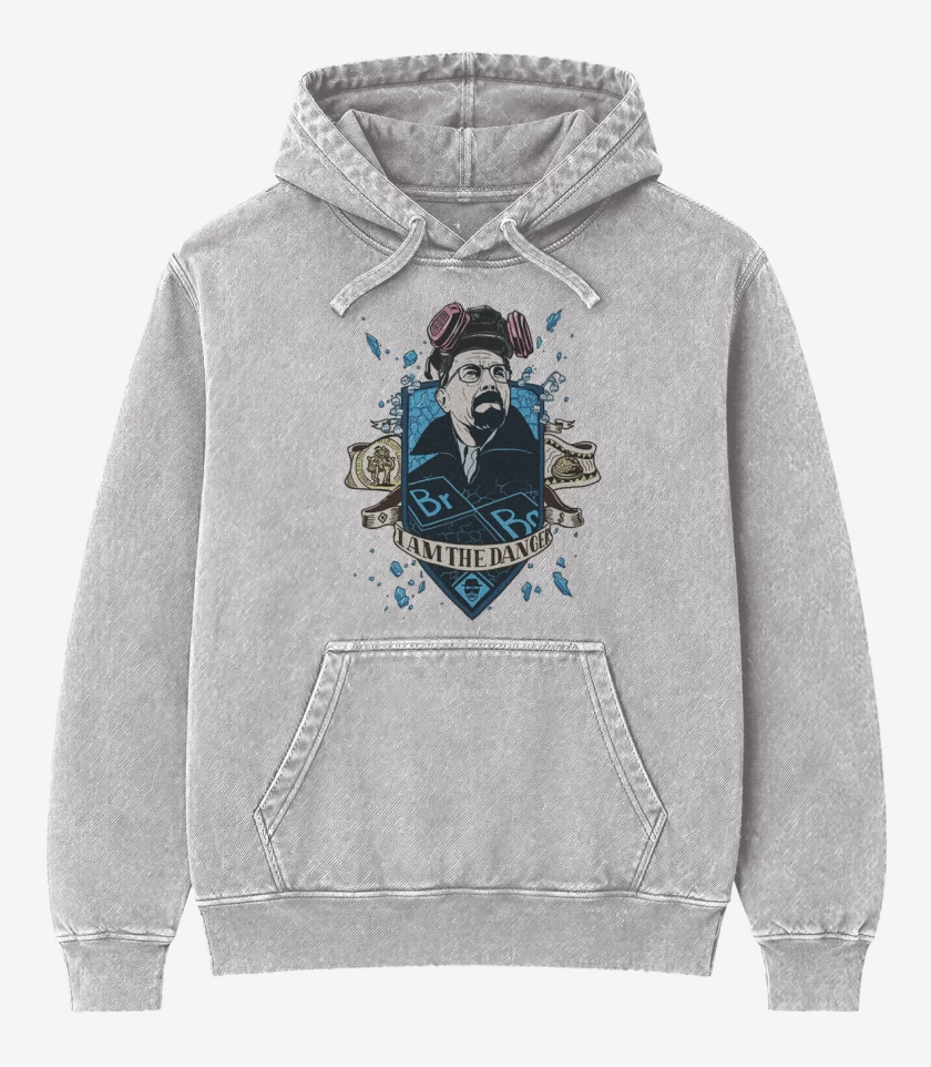 Poleron Canguro Acid Wash Gris Melange de i am the danger