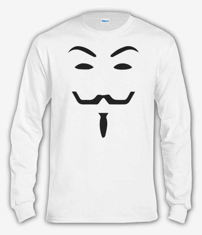 Polera manga larga Blanco de V máscara