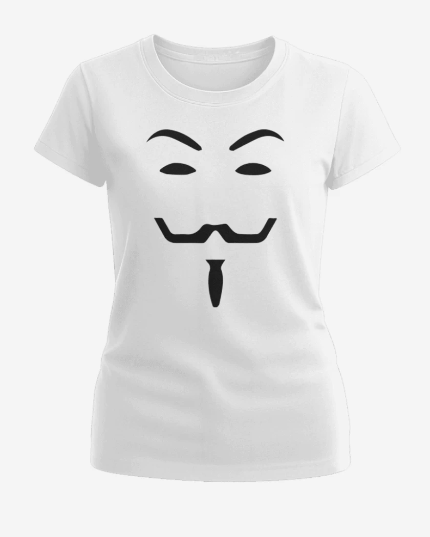 Polera de Mujer Blanco de V máscara