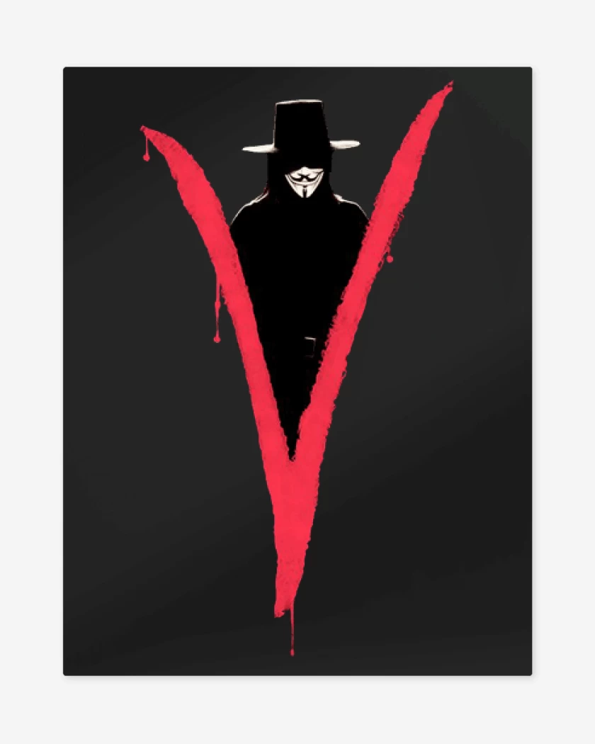 Print metalico Negro de V Vendetta