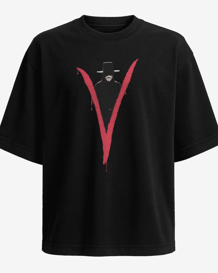 Polera Oversize Negro de V Vendetta
