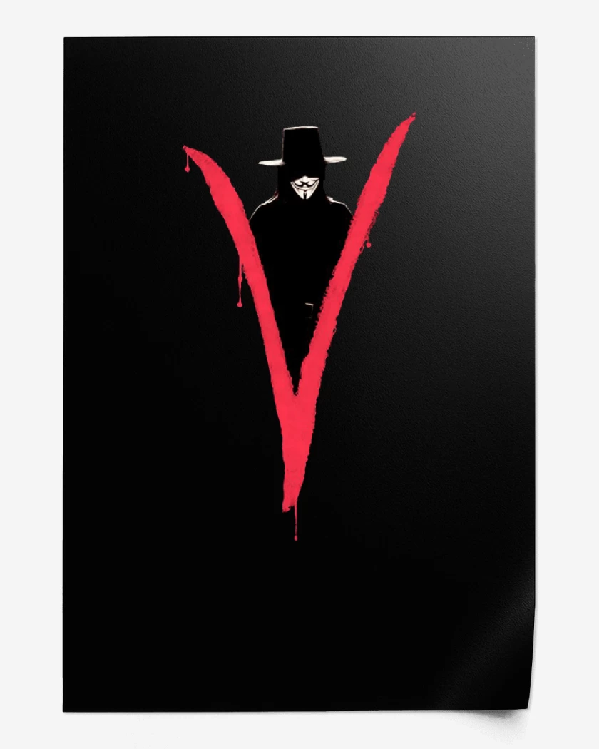 Print Negro de V Vendetta