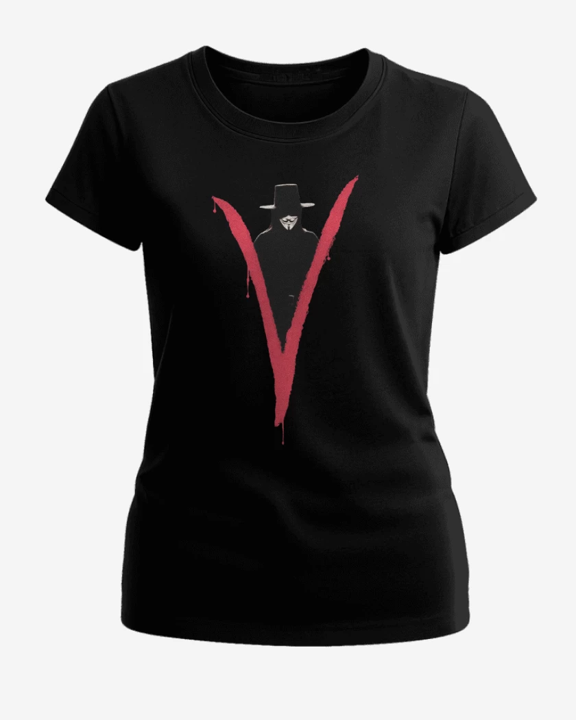 Polera de Mujer Negro de V Vendetta