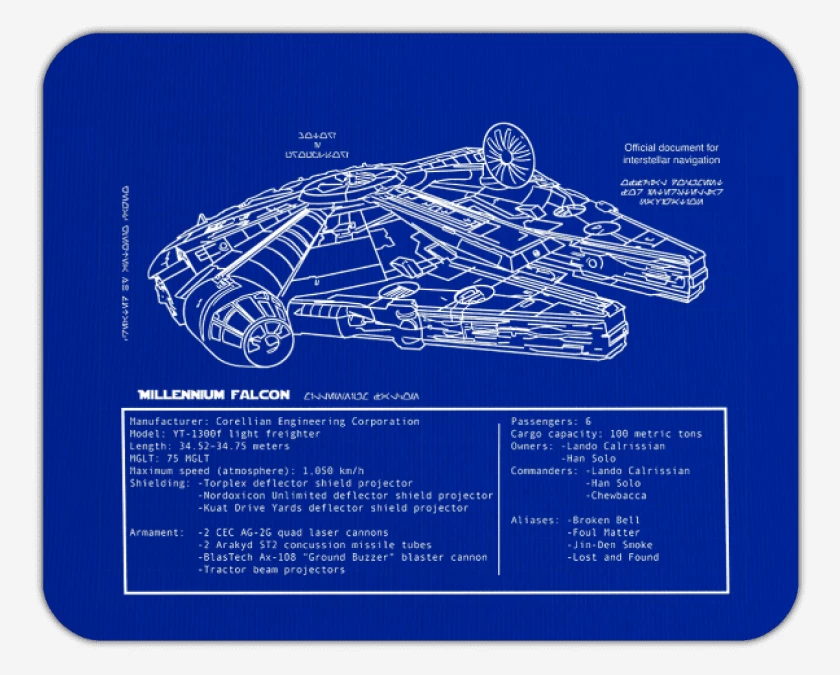 Mousepad Halcón milenario 2
