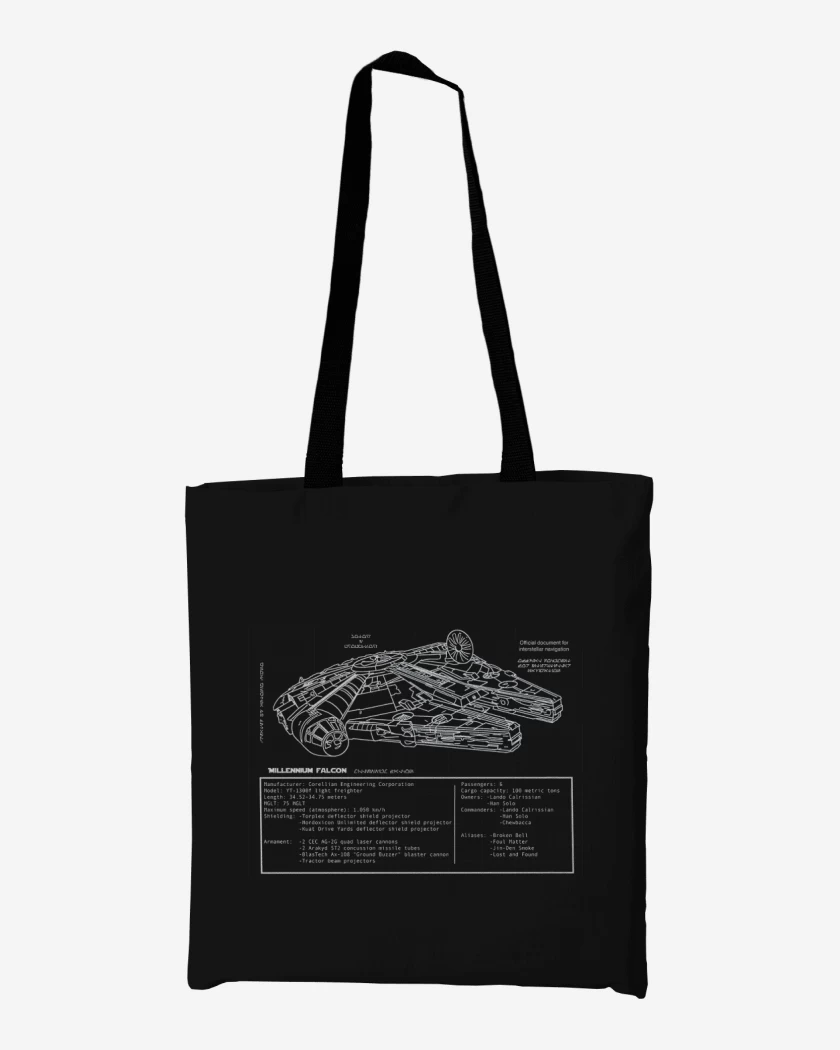 Totebag Negro de Halcón milenario 2