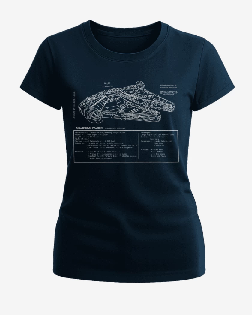 Polera de Mujer Azul Marino de Halcón milenario 2