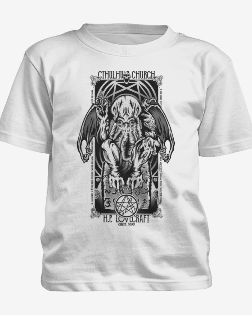 Polera de niño Blanco de Cthulhu 4