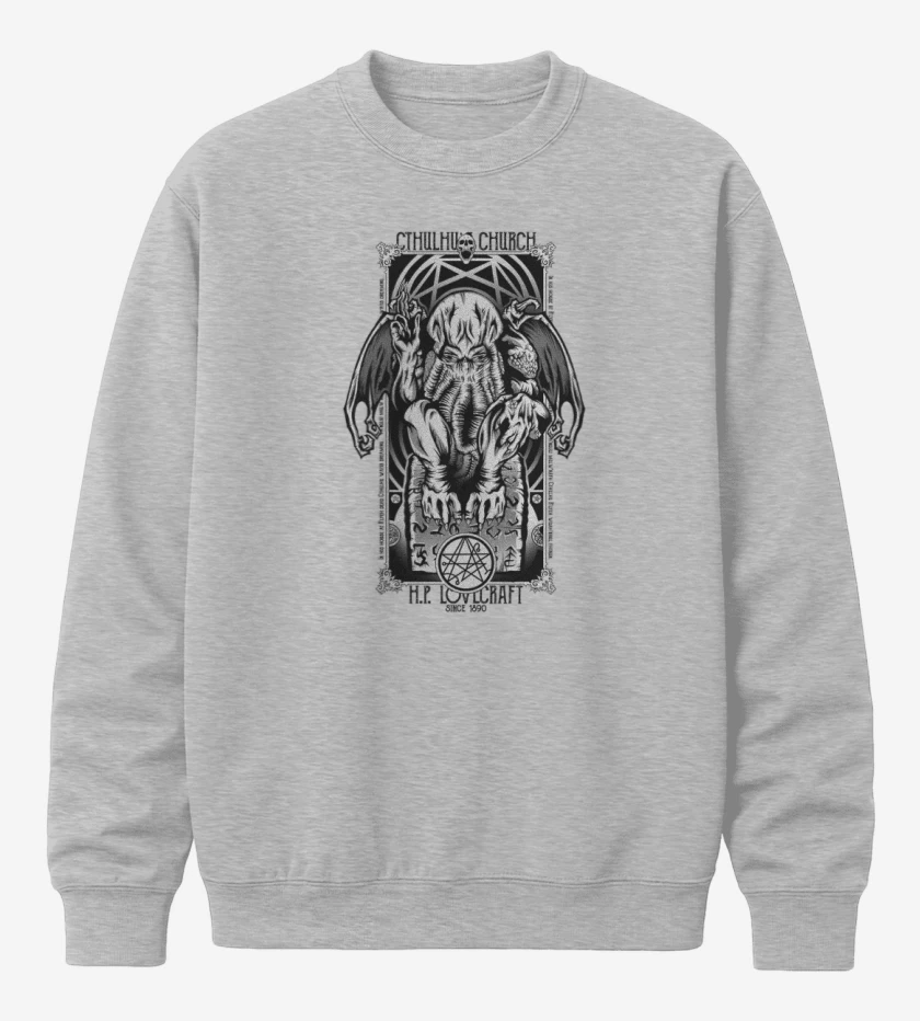 Poleron polo Gris Melange de Cthulhu 4