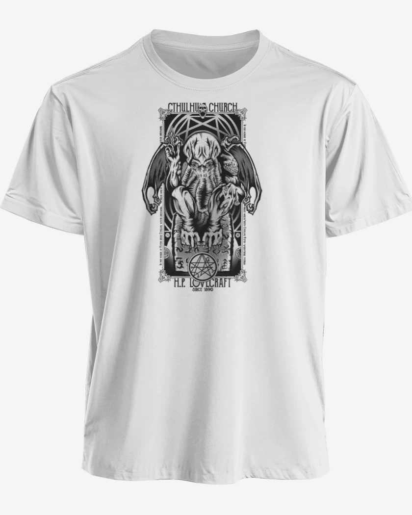 Polera premium Blanco de Cthulhu 4