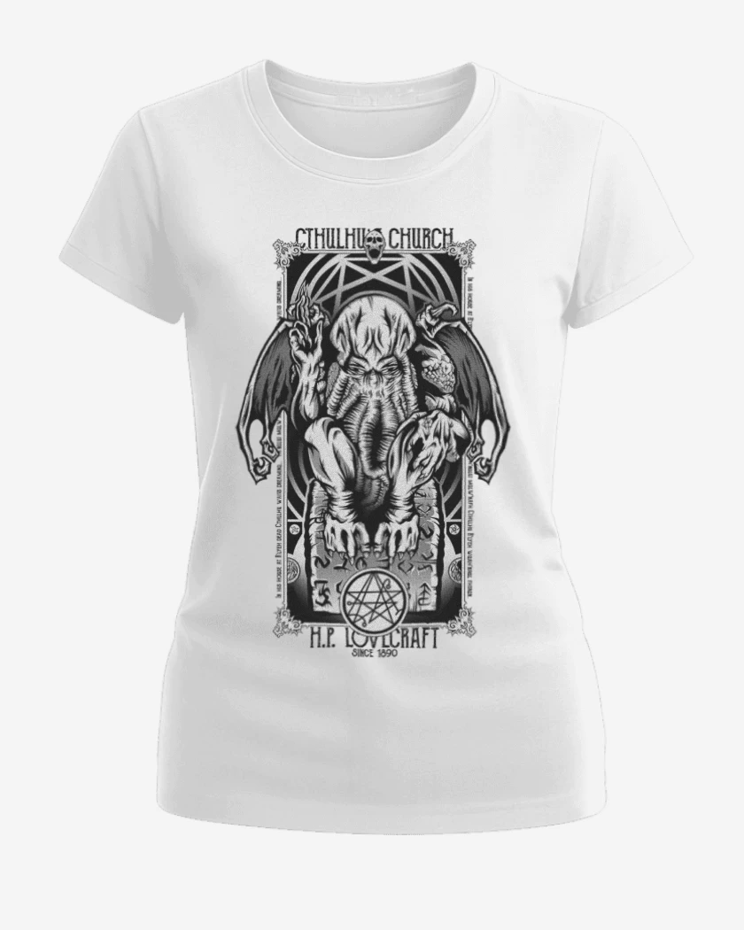 Polera de Mujer Blanco de Cthulhu 4