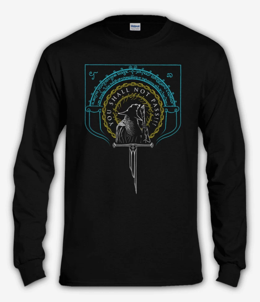 Polera manga larga Negro de You Shall Not Pass
