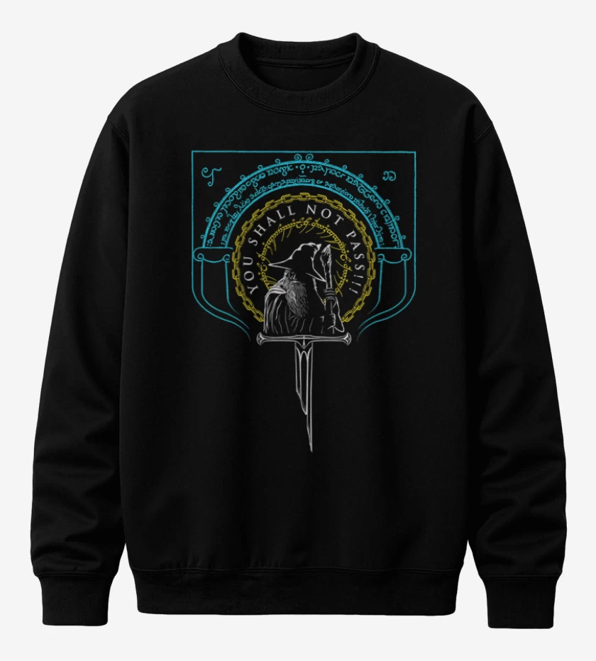 Poleron polo Negro de You Shall Not Pass