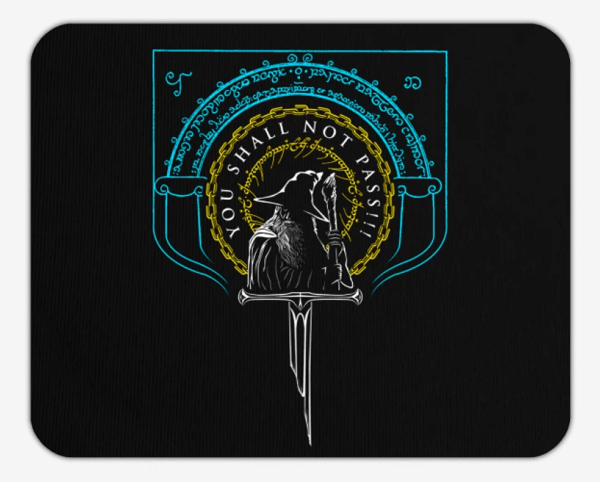 Mousepad Negro de You Shall Not Pass