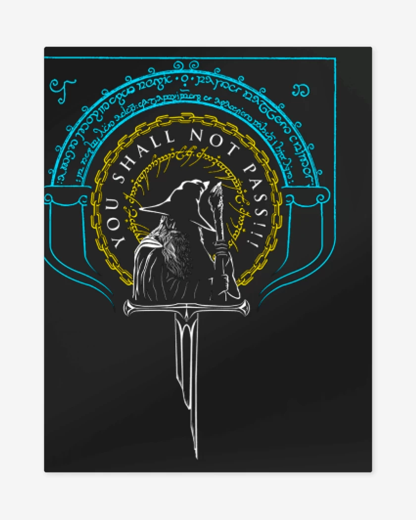 Print metalico Negro de You Shall Not Pass