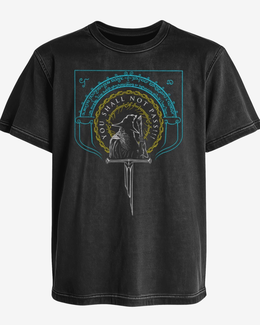 Polera desgastada Negro de You Shall Not Pass