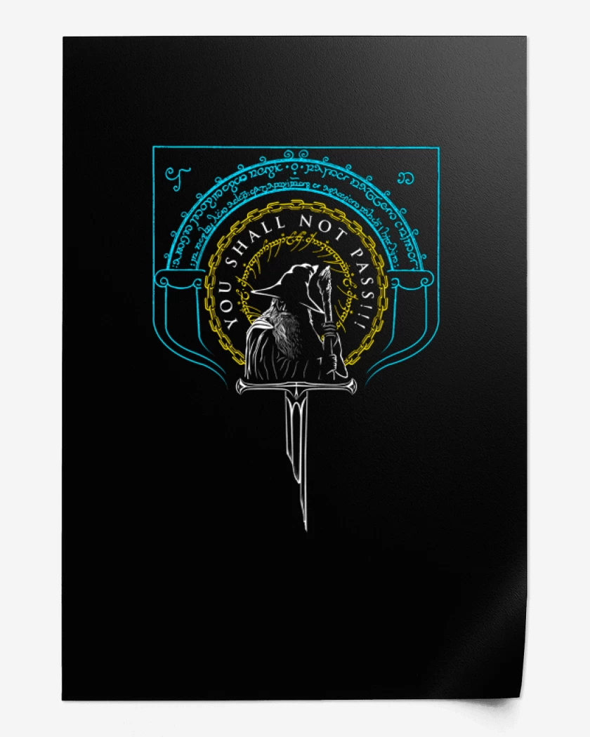Print Negro de You Shall Not Pass