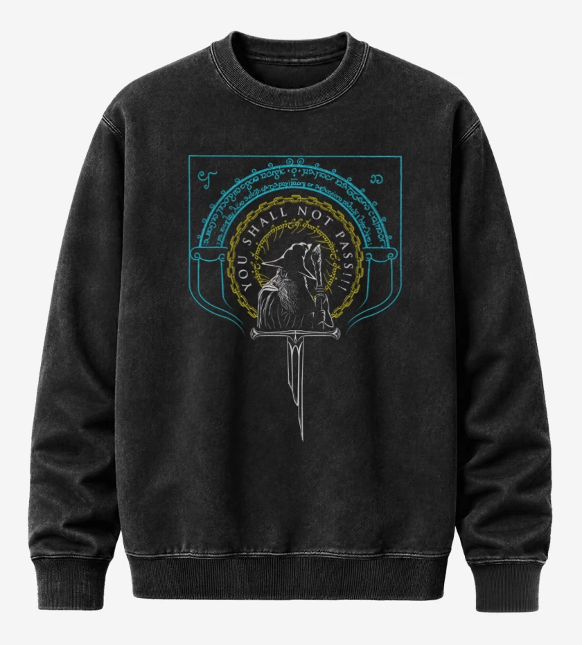 Poleron Polo Acid Wash Negro de You Shall Not Pass