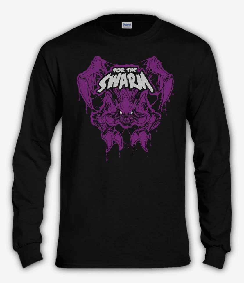 Polera manga larga Negro de StarCraft - For The Swarm
