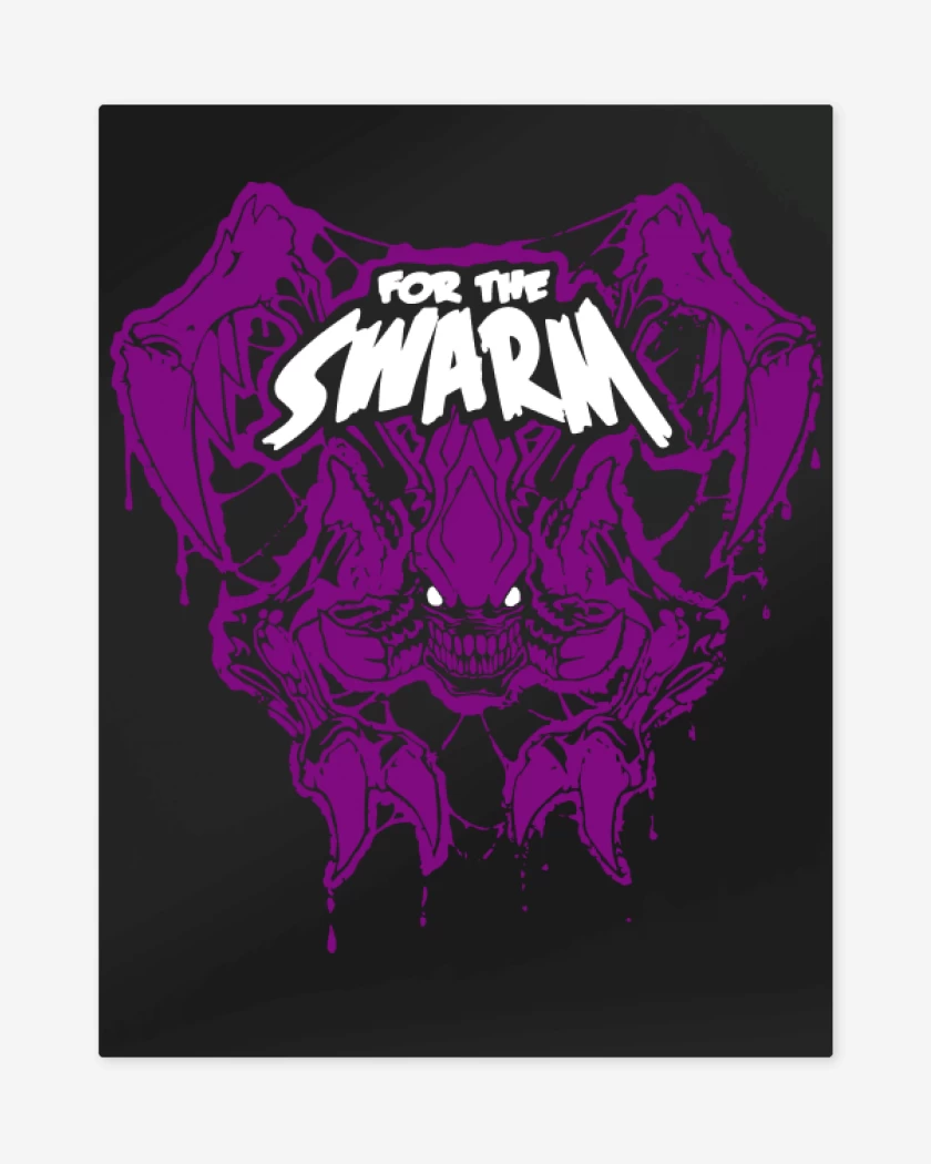Print metalico Negro de StarCraft - For The Swarm