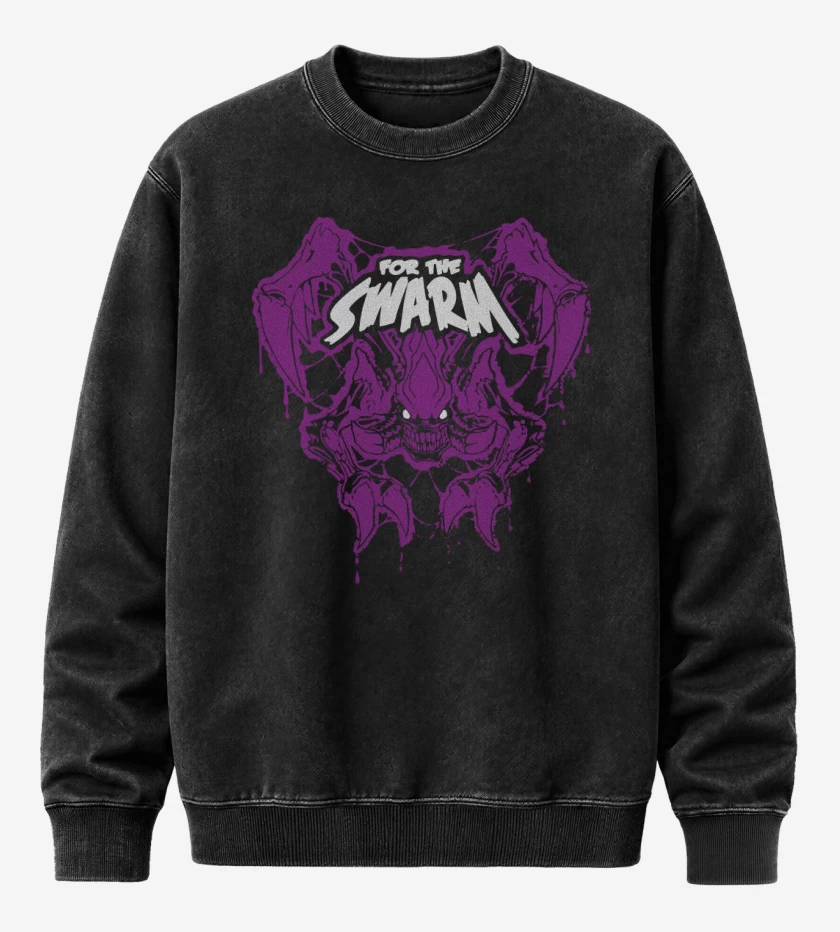 Poleron Polo Acid Wash Negro de StarCraft - For The Swarm