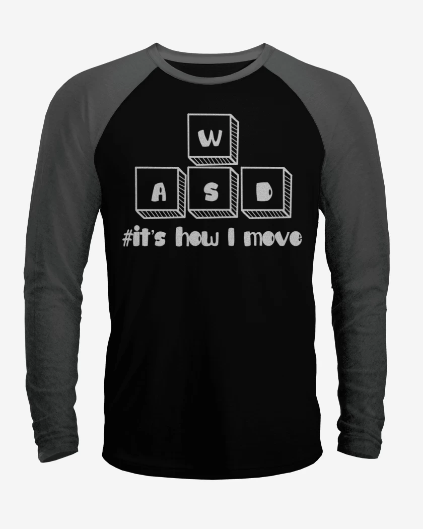 Polera Raglan Negro / Negro Heather de PC Gamer