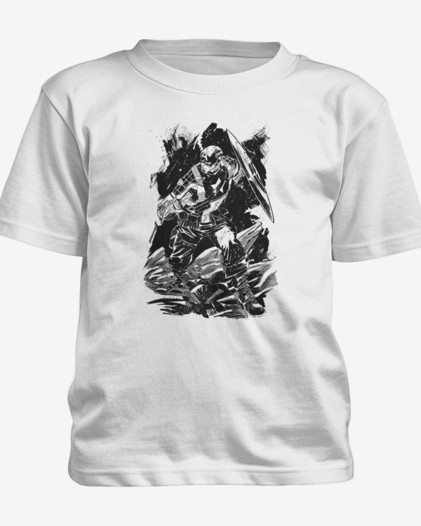 Polera de niño Blanco de Capitan america 4