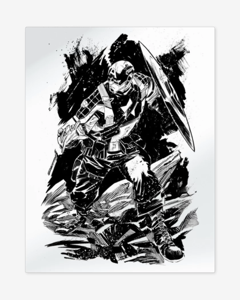 Print metalico Blanco de Capitan america 4