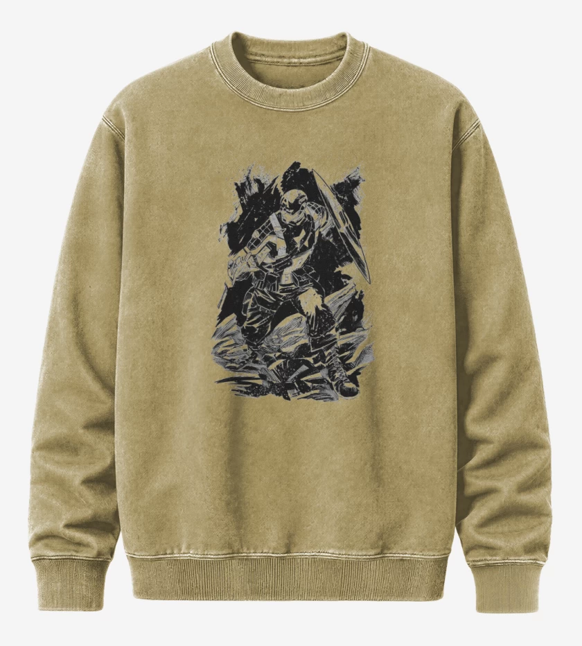 Poleron Polo Acid Wash Beige de Capitan america 4