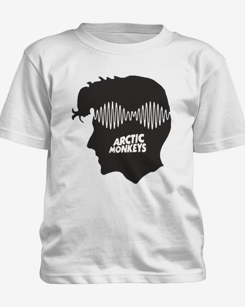 Polera de niño Blanco de artic monkeys perfil