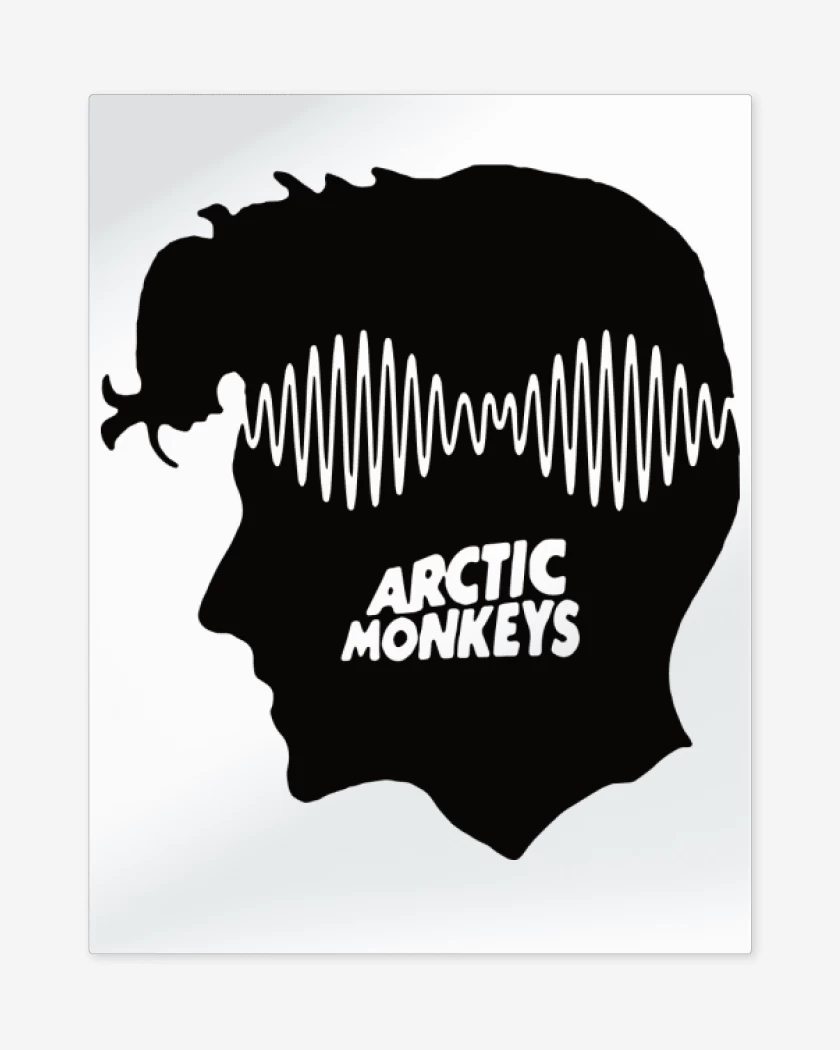 Print metalico Blanco de artic monkeys perfil