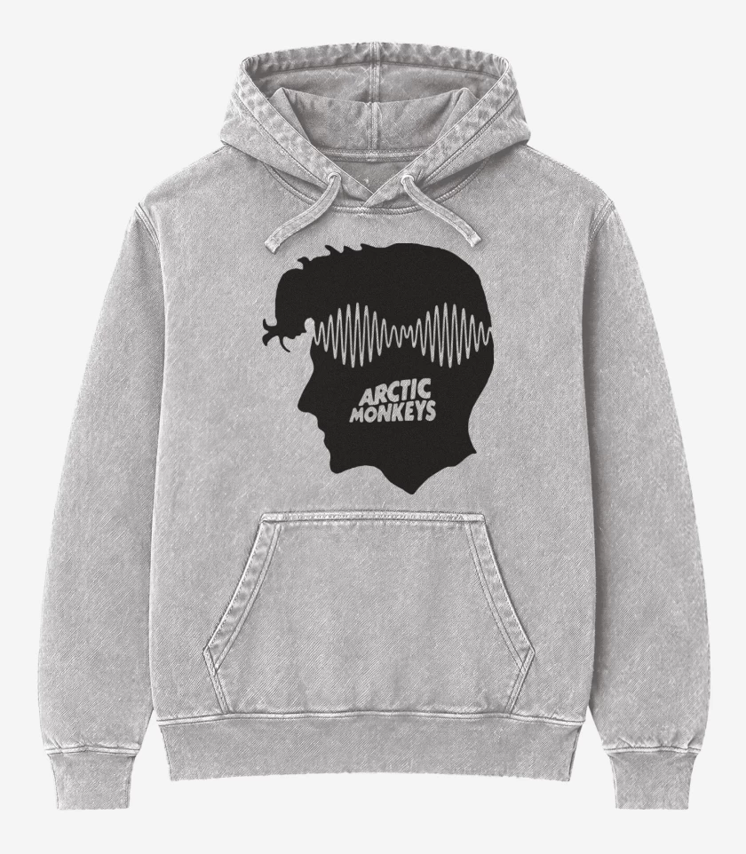 Poleron Canguro Acid Wash Gris Melange de artic monkeys perfil