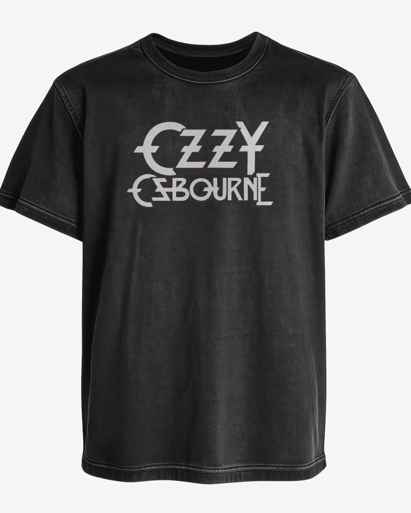 Polera desgastada Negro de ozzy