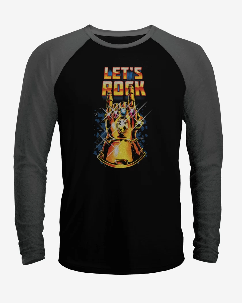 Polera Raglan Negro / Negro Heather de Lets rock