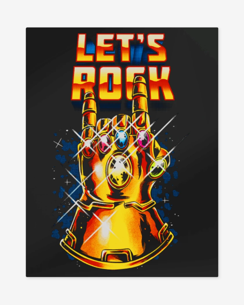 Print metalico Negro de Lets rock