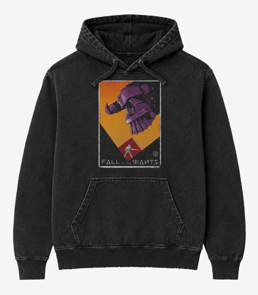 Poleron Canguro Acid Wash Negro de Colossus
