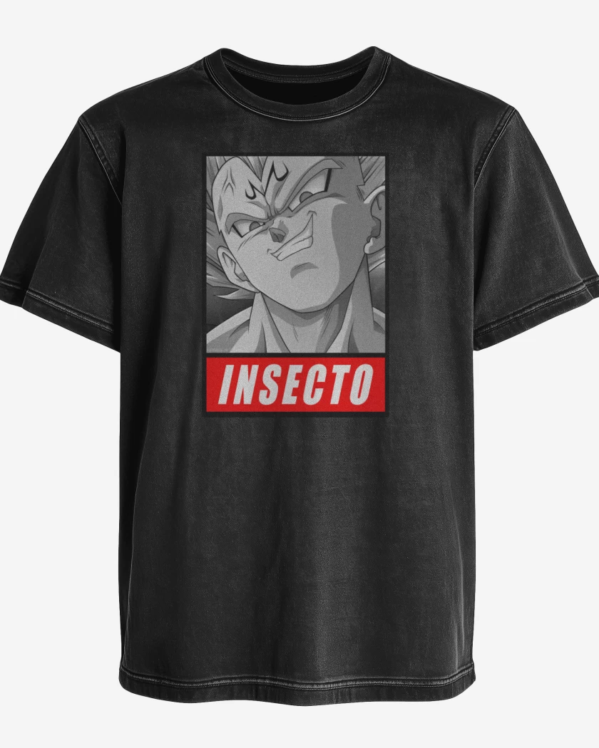 Polera desgastada Negro de Insecto 2
