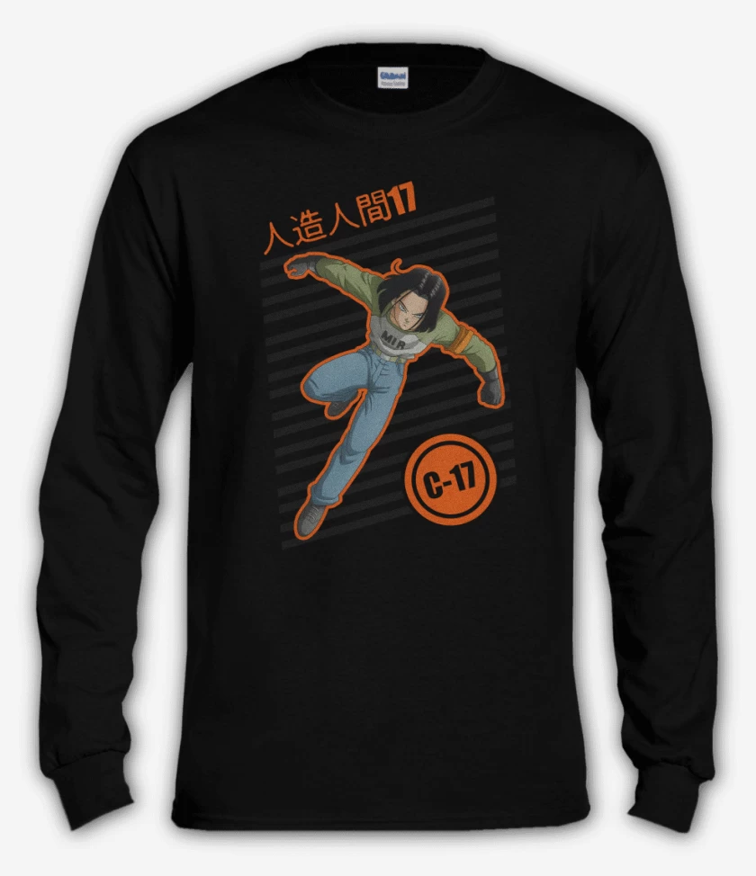 Polera manga larga Negro de Campeon androide 17