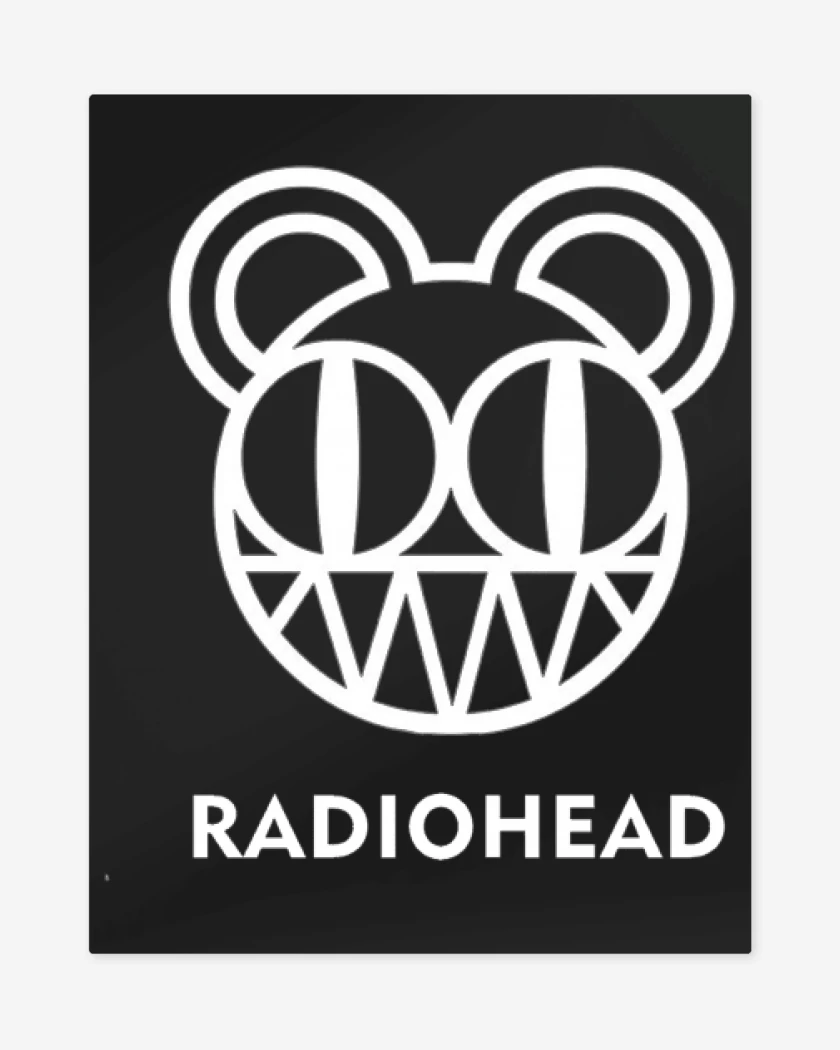 Print metalico Negro de Radiohead - Logo