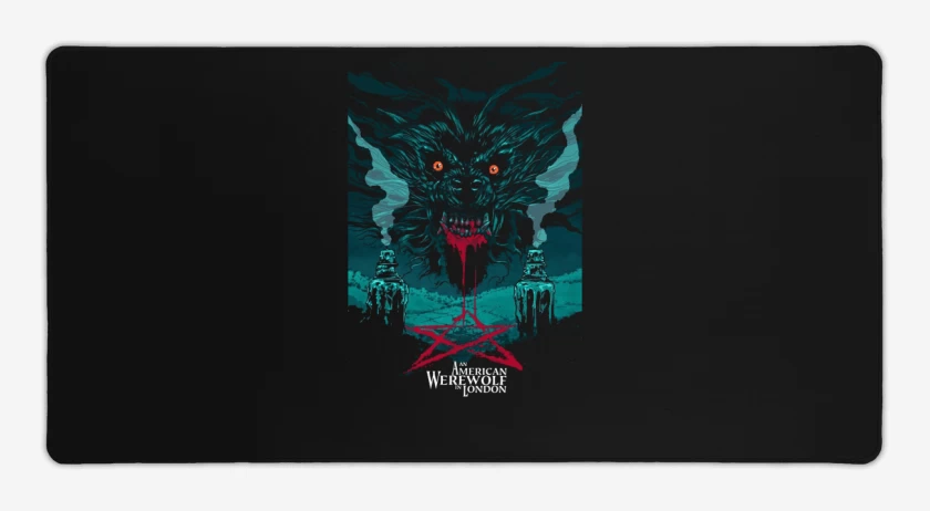 Mouse pad Gamer Negro de Hombre lobo americano en londres