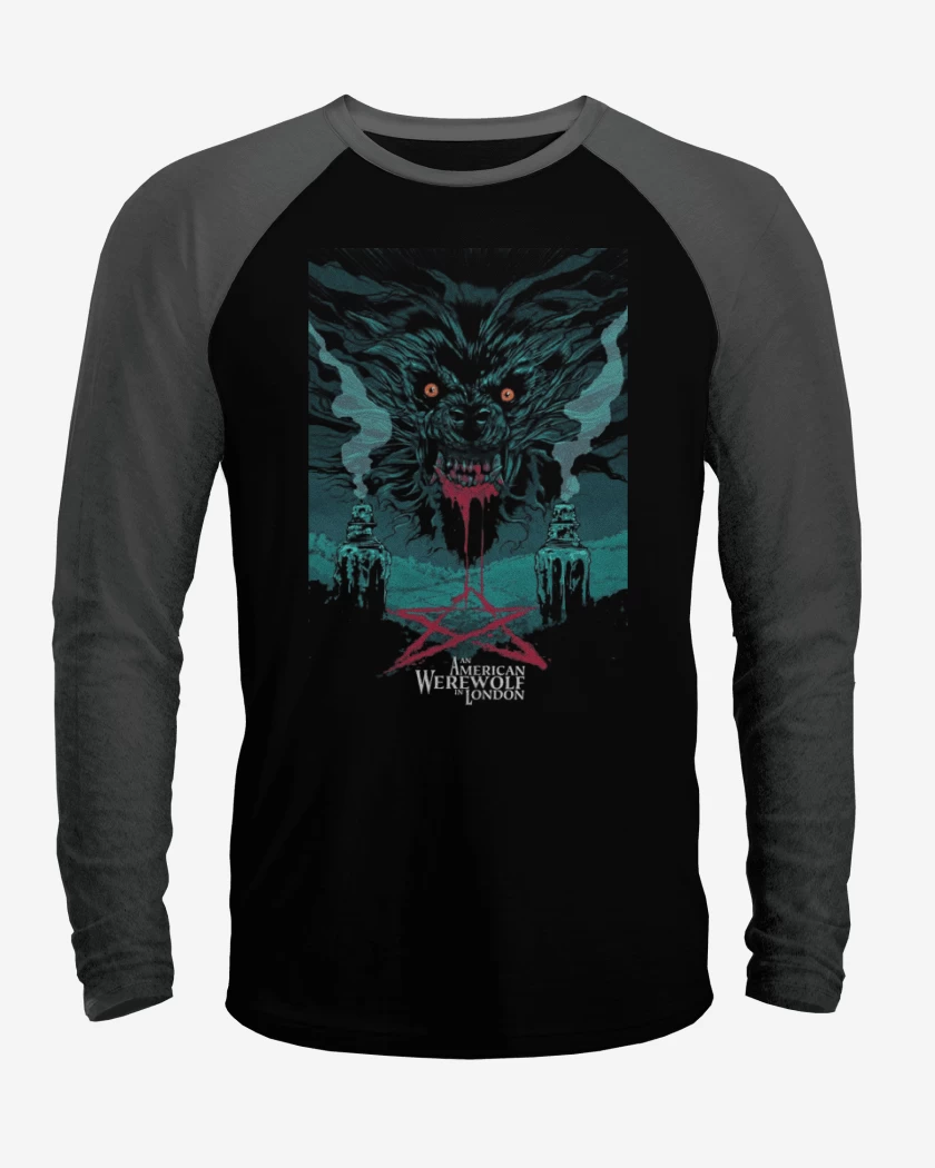 Polera Raglan Hombre lobo americano en londres