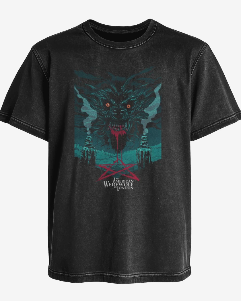 Polera desgastada Negro de Hombre lobo americano en londres