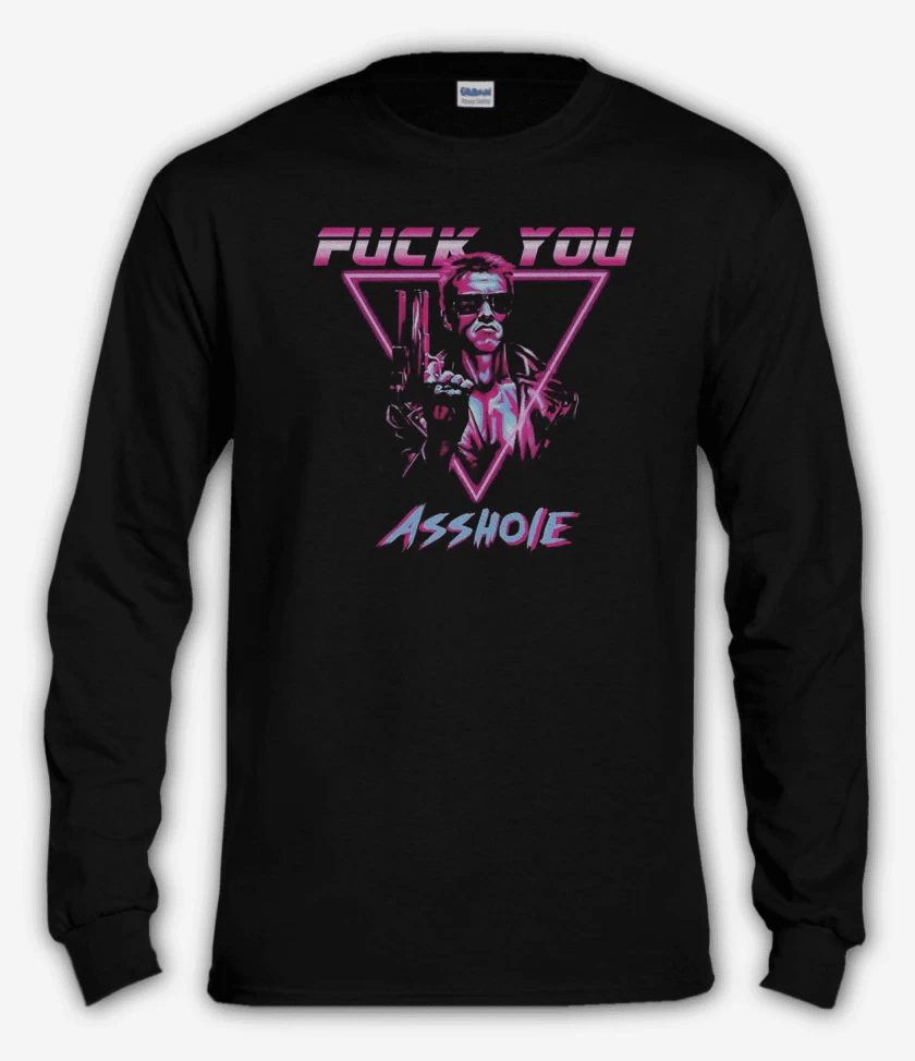 Polera manga larga Negro de Terminator fuck you