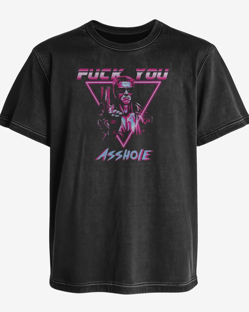 Polera desgastada Terminator fuck you